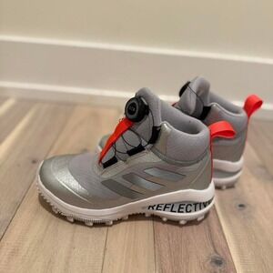 Adidas grey reflective Boa shoes Sz 2  #golf #golfshoes